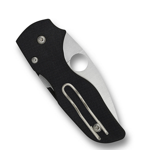 Navajas Plegables de Acero Inoxidable con Hoja Plateada de Borde Liso, Mango Texturizado Negro, Orificio de Apertura para el Pulgar y Clip Metálico - Product Image 4