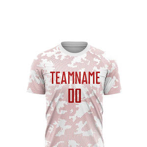 Custom Sublimated Soccer Jersey Shorts Set <b>White</b> Red Team Name Number Moisture Wicking Crew Neck Short Sleeve Adult All Seasons - Product Image 4