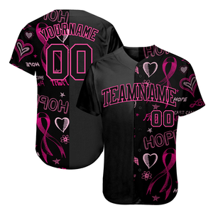 Maillots de baseball en polyester respirant de qualité supérieure avec motif champignon psychédélique pour uniformes d'équipe de lycée à boutons intégraux - Product Image 5