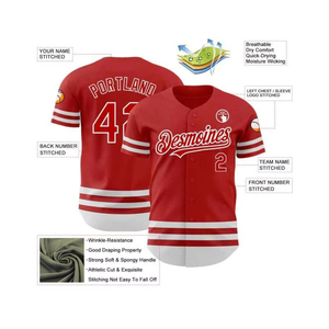 Maillot de baseball personnalisé pour équipe, vente en gros, fabricant OEM, nouveau design, chemise de baseball de qualité supérieure, vêtements de sport les plus vendus - Product Image 2