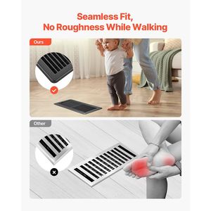 ชุดตะแกรงระบายอากาศแบบเดินได้ 12 ชิ้น ขนาด 4 x 10 นิ้ว ทำจากเหล็กแข็งแรง ทนทาน ปรับได้ง่าย ป้องกันสนิม สำหรับระบบปรับอากาศ (HAVC) - Product Image 6