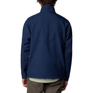 Veste softshell homme avec col montant, fermeture éclair et plusieurs poches, idéale pour la randonnée et le camping, service OEM. - Product Image 2