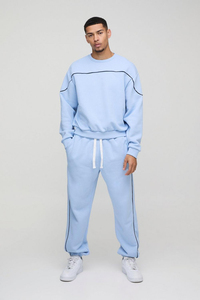 Conjunto Deportivo Informal de Otoño para Hombre, Corte Regular, Color Sólido, con Logotipo Personalizado, Pantalones Deportivos de Algodón, para Gimnasio, Entrenamiento, Venta al por Mayor, Etiquetado Privado, OEM - Product Image 1