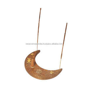 Handmade Wooden <b>Incense</b> <b>Holder</b> With Assorted Brass Inlay Design Ideal <b>for</b> Cones and <b>Sticks</b> Enhancing a Spiritual Ambiance - Product Image 2