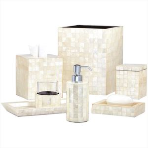 Juego de Baño de Cinco Piezas de Nácar Artístico, Color Personalizado, Accesorios de Vanidad Hechos a Mano, Decoración de Lujo para el Hogar y Hoteles - Product Image 2
