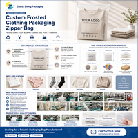 Sacs refermables en PE givré avec logo personnalisé imprimé, emballage durable pour chaussettes, sous-vêtements, t-shirts et pantalons