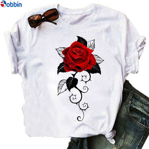 Camiseta con estampado de mariposas y rosas para mujer, camiseta holgada y transpirable con estampado para mujer, camiseta gráfica de manga corta, ropa de talla grande - Product Image 6
