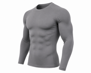 <b>Men's</b> Long Sleeve Quick Dry <b>Compression</b> T-<b>Shirt</b> Eco-Friendly Breathable Spandex/Polyester for Running Gym Workout Sportswear - Product Image 2