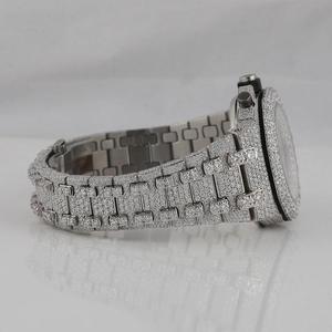 Reloj de Lujo para Mujer con Diamantes Moissanite VVS, Acero Inoxidable Ecológico, Movimiento de Cuarzo, Diseño Esqueleto, Estilo Hip Hop - Product Image 4