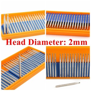 BAFA SURGICAL INSTRUMENTS Juego de 30 fresas de diamante manuales, cabezales de pulido de 1-3 mm, brocas recubiertas para tallado de bolas, vástago de 2.3 mm - Product Image 5
