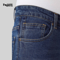 Jeans stretch homme coupe slim, édition professionnelle personnalisée en usine, taille droite, grandes tailles, formel et décontracté, été, couleur unie, respirant, haute qualité
