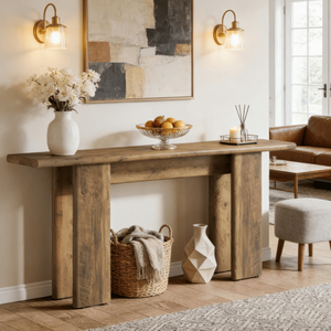 Consolle Lunga Moderna di Lusso in Legno Massello, Arredamento Contemporaneo per Ingresso, Appartamento o Soggiorno d'Hotel - Product Image 1
