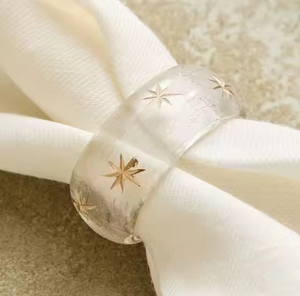 Wood Resin Napkin <b>Rings</b> Round Table Decor Handcrafted Dinner Napkin Holders for Wedding Party Home Dining - Product Image 1