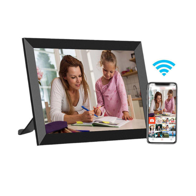 Black color 10-Inch Digital Photo Frame with WiFi Electronic Photo Album Modern Digital Picture Frame Plastic material