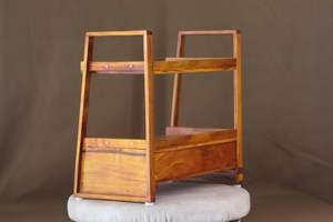 Estante de cocina rectangular de madera de 2 niveles con bandeja para especias, frascos, productos de repostería y artículos esenciales - Product Image 3