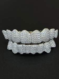 Grillz Hip Hop Iced Out en Moissanite, Décoration Dentaire en Argent 925, Faits à la Main, Brillants, Origine Inde - Product Image 2