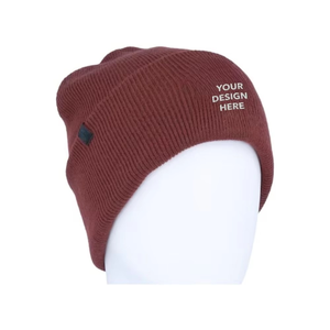 Wholesale Custom <b>Mens</b> Women's Rib Knit Beanie <b>Winter</b> Streetwear <b>Caps</b> with Embroidery Logo Knitted Cuffed Beanie Hats Custom Logo - Product Image 2