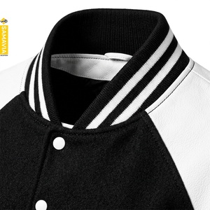 Blouson universitaire pour homme SAMAVIA, col montant, coupe-vent, style urbain, boutons-pression avant, poignets côtelés, vêtements de sport, commande en gros OEM - Product Image 5