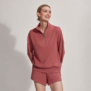 Sudadera con cremallera de alta calidad a precio económico para mujer, 100% algodón, ligera, con logo personalizado. - Product Image 1