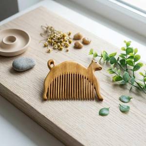 Custom Shape Long Teeth Wooden <b>Beard</b> hair <b>Care</b> Comb Comb <b>Beard</b> Styling Accessory for Men Women Barber Supplies - Product Image 4