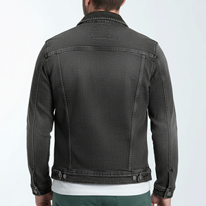 Veste en jean délavée 100 % coton de haute qualité, coupe courte, style vintage décontracté, fermeture boutonnée, style hip-hop - Product Image 3