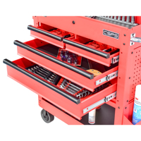Chariot utilitaire ODM/OEM 84 cm - 4 tiroirs, acier thermolaqué, capacité 320 kg, boîte à outils roulante à fermeture douce, garantie 3 ans, ISO 9001