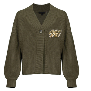 Cárdigan de Lana Merino de Primera Calidad para Mujer, Cuello en V, Un Botón - Product Image 1