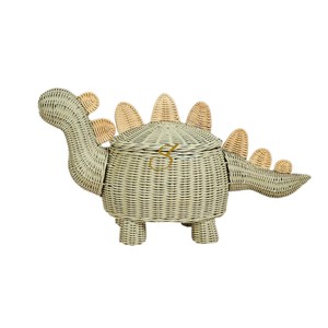 Cesta de Almacenamiento de Mimbre con Forma de Dinosaurio, Organizador Hecho a Mano de Ratán Natural para Habitación Infantil, Guardería y Hogar - Product Image 2