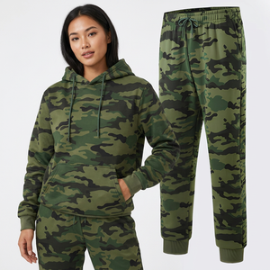 Ensemble survêtement camouflage pour homme : sweat à capuche et pantalon de jogging à manches longues, avec cordon de serrage, respirant, décontracté, idéal pour l'automne, 100 % polyester - Product Image 6