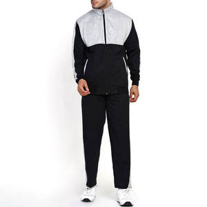Ensemble de survêtement pour homme, fermeture éclair intégrale, respirant, 100% coton, deux pièces, streetwear décontracté d'hiver, service OEM, logo personnalisé pour homme - Product Image 1