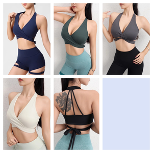 Soutien-gorge de yoga sexy sans couture à cordon de serrage pour femme, idéal pour le fitness, l'entraînement et la course à pied, avec col ras du cou - Product Image 6