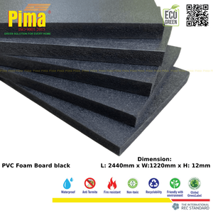 Lámina de Espuma de PVC WPC Negra, Densidad 0.6 G/cm3, Grosor 12mm, Paneles de Plástico Sin Plomo para Decoración de Paredes y Muebles de Cocina - Product Image 2