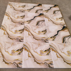 Carreaux de sol en porcelaine Carlin Gold 60x60 cm, imitation pierre brillante, style contemporain, pour salle de bain. - Product Image 4