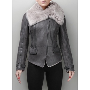 Chaqueta de Cuero Genuino de Oveja para Mujer, Estilo Minimalista, Corta, Suave al Tacto, Venta al Por Mayor Personalizada - Product Image 1