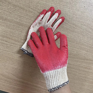 Gants de jardinage en coton tricoté avec revêtement en latex, anti-coupure, antidérapants, réutilisables, multi-couleurs, avec poignet en caoutchouc, 10 paires, protection pour le jardinage - Product Image 1