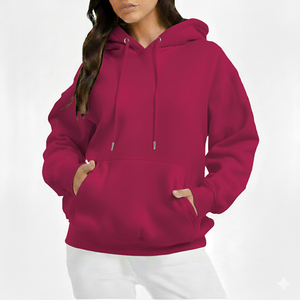 Sweat à capuche vert uni en molleton épais de coton délavé pour femme, collection automne-hiver 2026, avec logo personnalisé sur le devant et faible MOQ - Product Image 1