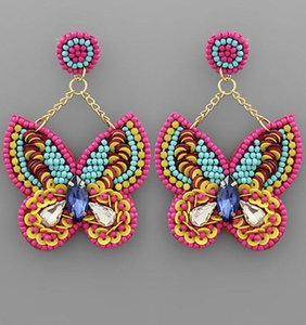 Pendientes de Bordado de Buena Calidad para Mujer, Joyería Personalizable con Bisel, Bordado de Punto de Cruz para Niñas por MD HANDICRAFTS - Product Image 5