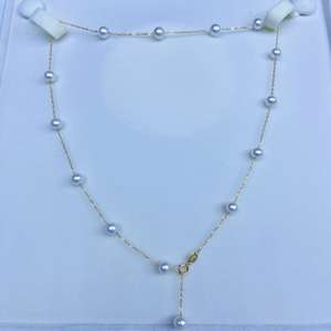 สร้อยคอมุกน้ำจืดทรงกลมขนาด 5-6 มม. รุ่น Starry Sky ดีไซน์เรียบหรู พรีเมียม เงินแท้ S925 ให้แสงสว่างสวยงามไร้ตำหนิ ด้วยความงดงามจากธรรมชาติ - Product Image 3