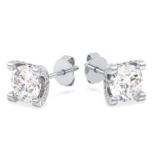 REYES High Quality 925 Sterling <b>Silver</b> Moissanite <b>Stud</b> <b>Earrings</b> <b>For</b> <b>Women</b> Wholesale Wedding Anniversary Gift Fine Jewelry - Product Image 1