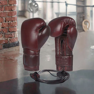 Guantes de Boxeo de Piel de Vacuno Profesionales con Logotipo Personalizado, Transpirables, con Cierre de Gancho y Bucle en la Muñeca, para Adultos, Impresión Serigráfica - Product Image 2