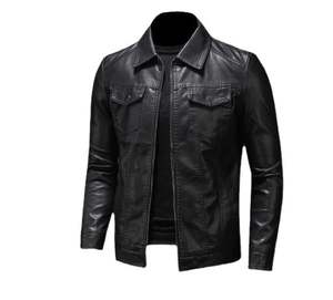 Veste en cuir PU pour homme, style décontracté, haute qualité, tendance, pour motard, coupe ajustée, personnalisable, vente chaude - Product Image 6