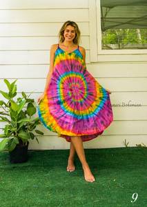 Best Seller Casual Tie Dye Maxi vestido de diseño de moda con estilo moderno tejido de manga larga Maxi vestido - Product Image 5