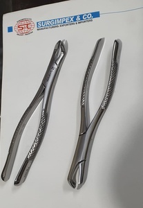 SURGIMPEX FIG 222 Pince d'extraction dentaire manuelle en acier inoxydable, poignée ergonomique confortable, motif anglais, chirurgie dentaire - Product Image 6