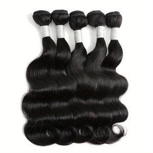Extensions de cheveux humains ondulés, style Remy, noir doux - Product Image 1