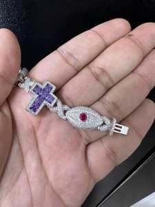 กำไลข้อมือโมอิสซาไนต์ VVS ชุบทอง 14K เงินสเตอร์ลิง ทรงบริลเลียนท์ ตัวเรือนแบบกรงเล็บ ทำด้วยมือ ผ่านการทดสอบเพชร สำหรับผู้หญิง - Product Image 3