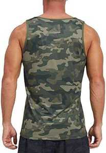 Men's Camo Green Plus Size Washed Quick Dry Tank Tops Casual Athletic Gym Bodybuilding Fitness Shirts Beach Running Workout - Product Image 6