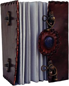 Diario de Cuero Hecho a Mano con Doble Cierre de Piedra Lapislázuli Azul - Grimoire Antiguo con Doble Cierre, Papel con Borde Rústico Vintage, Regalo de Tapa Dura - Product Image 2