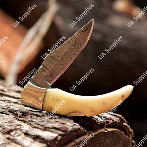 Couteau de survie de camping en acier Damas, manche ergonomique, magnifique étui en cuir, lame à pointe tombante, fabrication industrielle ODM/OEM - Product Image 5