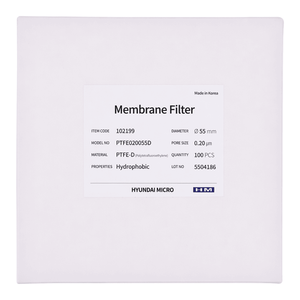 Filtro de Membrana Hidrófoba de PTFE de 0.20 m 55 mm de Hyundai Micro para Filtración de Gases y Solventes - Product Image 3