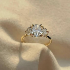 Bague de fiançailles unisexe en diamant taille ovale, luxe, 5 carats, diamant de laboratoire certifié IGI, alliance éternité en vermeil 14 carats - Product Image 2